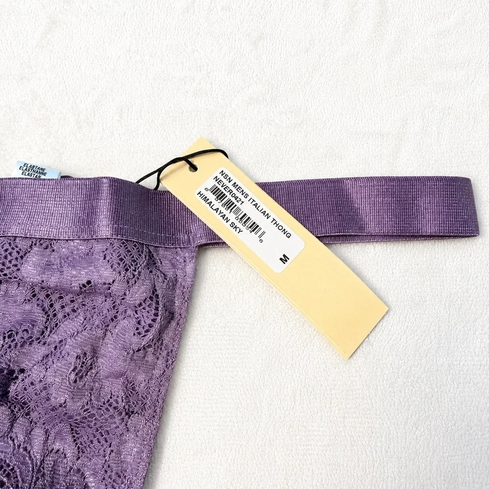 COSABELLA NSN Men's Italian Thong Himalayan Sky Purple Lace /‎ Size M - NWT